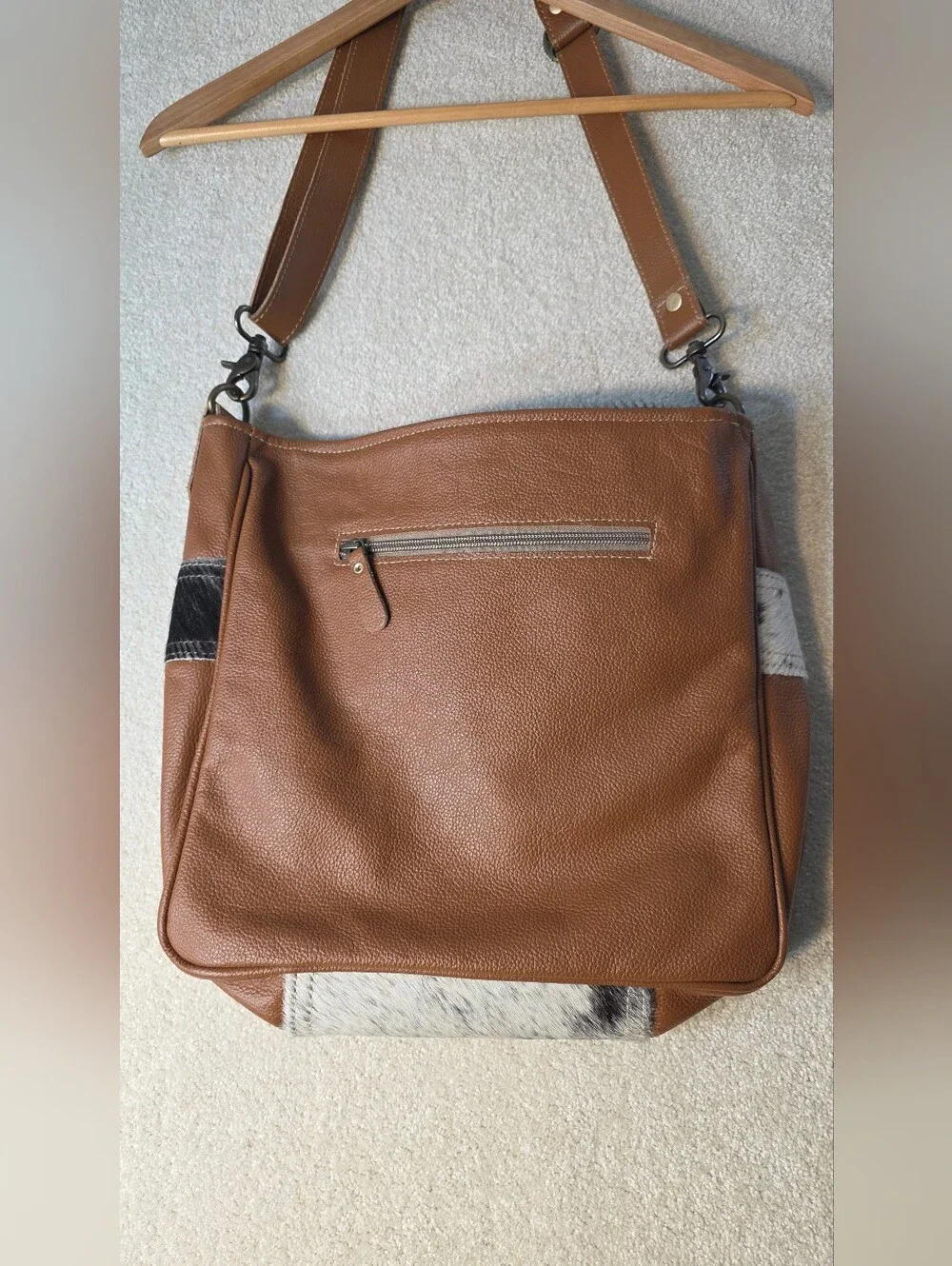 Myra Leather Hide-On Tooled Leather Shoulder Bag Crossbody Western Boho OS NWOT